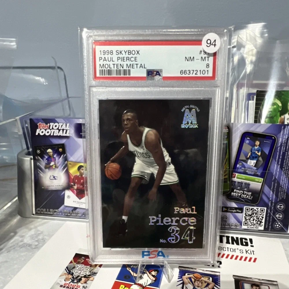 SkyBox 1998-99 Molten Metal Metal Smiths Rookie Paul Pierce #91 PSA 8 Celtics